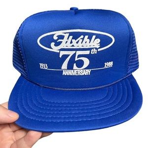 vintage 1988 80s Fixible / Tixible 75th anniversary trucker Snap Back Hat Cap